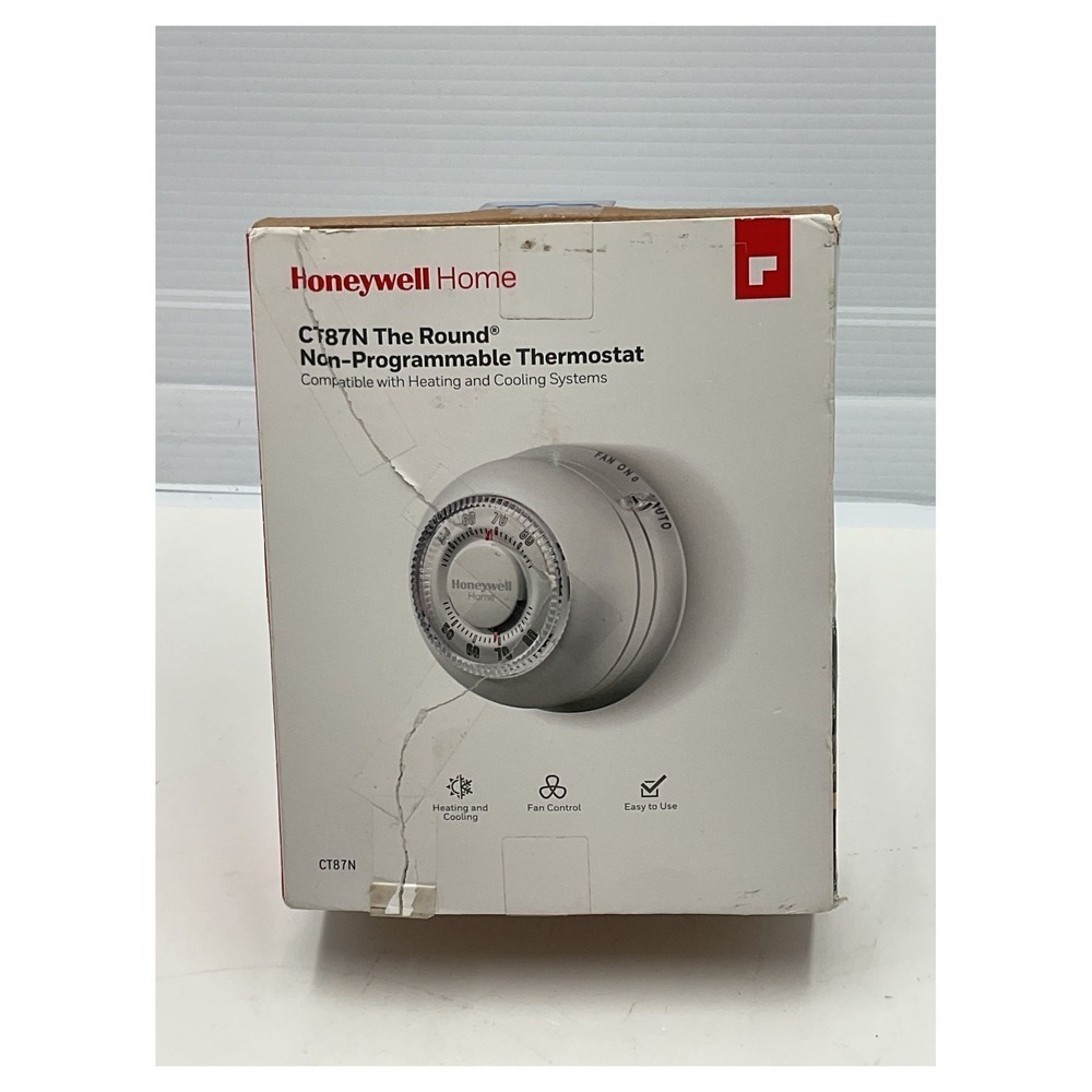 Honeywell CT87N The Round Non-Programmable Thermostat Heat/Cool Mercury Free